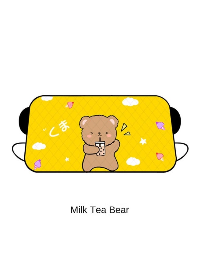 Cartoon Thickeneded Snow Shield Sun Protection Winter Anti-freeze Anti-frost Windshield Snow Shield Front Windshield Snow Shield - Image 1