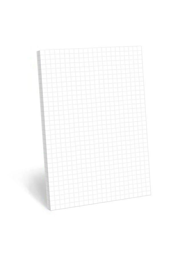 321Done Graph Paper Notepad - 50 Sheets (5.5" x 8.5") - 0.25" Grid Planning Note Pad - Thick Premium Paper - Made in USA - Plain White - Image 1
