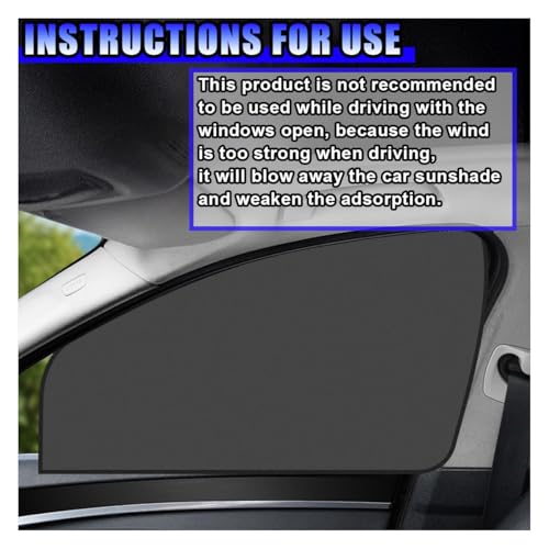 UHANBUT Magnetic Car Front & Rear Window Sun Shade, Full Blackout Auto Side Window Covers, UV Rays Protector Windshield Privacy Curtain, Sun Heat Blocker Auto Interior Accessory for SUV, Truck (4PCS) - Image 3