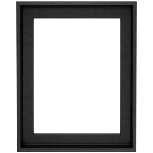 Prixas Print Floater Frame for Canvas Paintings - 1.25" Deep Gallery Floating Picture Frame with Premium PS Frame (Not Solid Wood), Made in USA Wall Art Decor (Black, 12x16) - Image 1