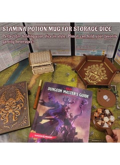 CZYY Dnd Coffee & Sugar Themed Dice Set (14 Pcs) With +3 Stamina Potion Silicone Mug For Storage 7 Acrylic Resin Polyhedral Gaming Dice For Dungeons And Dragons Pathfinder And Tabletop Rpg  - Image 5