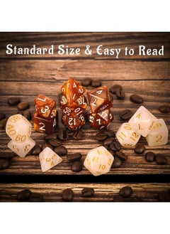CZYY Dnd Coffee & Sugar Themed Dice Set (14 Pcs) With +3 Stamina Potion Silicone Mug For Storage 7 Acrylic Resin Polyhedral Gaming Dice For Dungeons And Dragons Pathfinder And Tabletop Rpg  - Image 4
