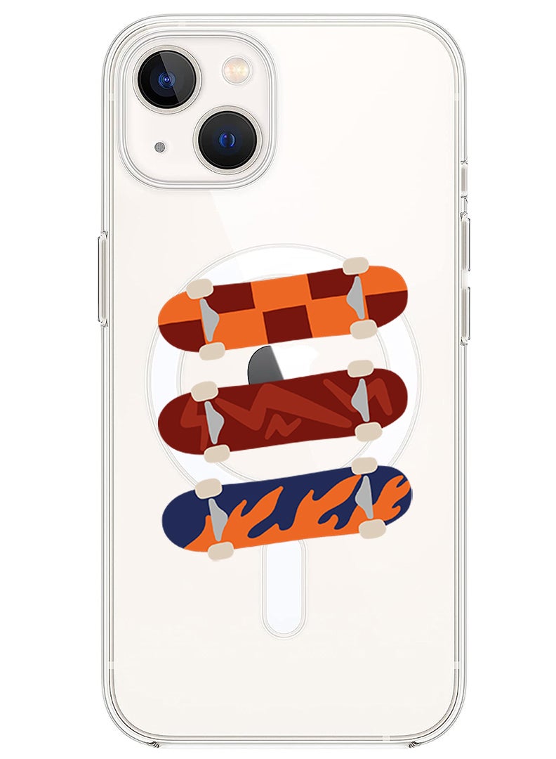 Theodor Magnetic Case for iPhone 13 6.1-inch Compatible with MagSafe Wireless Charging, Shockproof Phone Bumper Cover Skates copy - Image 1