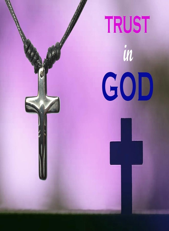 Bijoux de Ja Hematite Cool Crucifix Shadow Cross Pendant Black Cord Adjustable Sliding Knot Necklace 16-30" - Image 2