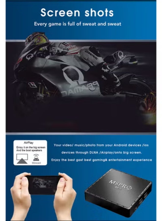 ELTRAZONE M8 Pro Mini Game TV Box Android 12 Retro Gaming Console Dual System 64GB with 2 Wireless Controllers - Image 3