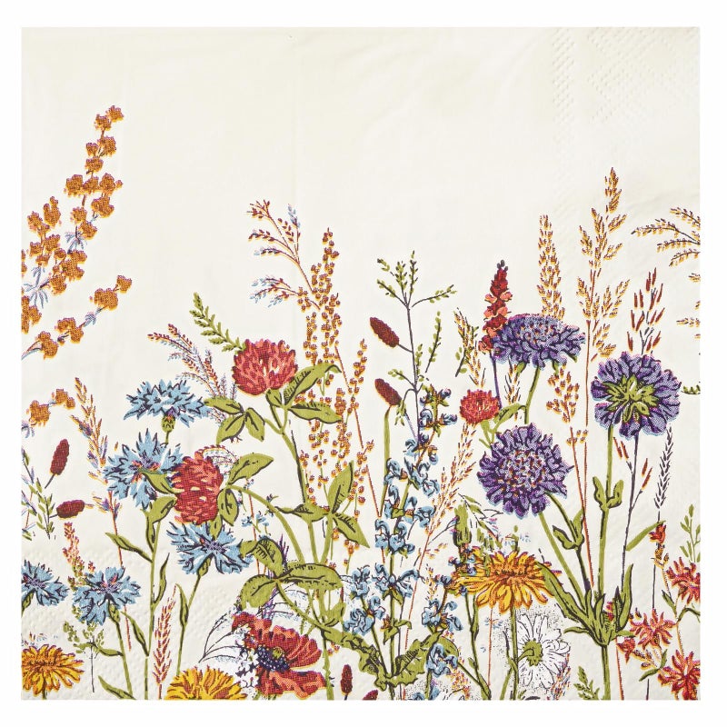 Hunanyume 100 Floral Paper Napkins  3 Ply Watercolor Disposable Cocktail Napkins Vintage Wild Flower Dinner Napkins  Decorative Beverage Hand Towels for Bathroom Wedding Baby Shower Birthday Party  - Image 1