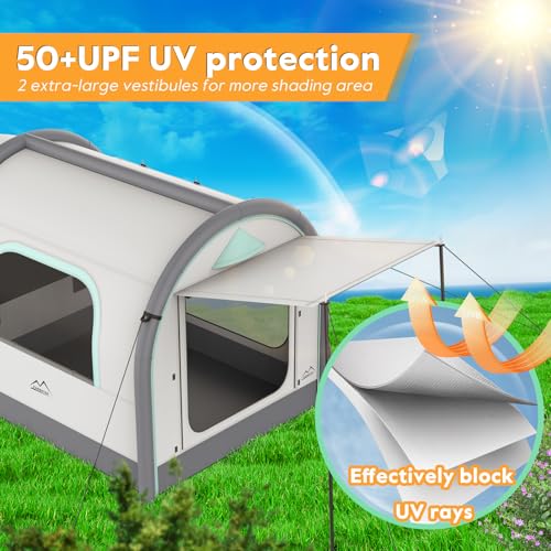 M KARMATER Inflatable SUV Tent for Camping, Large Quick Setup Blow Up Glamping Tents, 6-Person Tent with Detachable Car Attachment, Van Tents with Storage Bag &Projection Screen, Waterproof SUV Awning for Travel - Image 3
