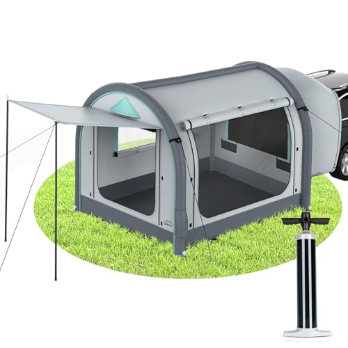 M KARMATER Inflatable SUV Tent for Camping, Large Quick Setup Blow Up Glamping Tents, 6-Person Tent with Detachable Car Attachment, Van Tents with Storage Bag &Projection Screen, Waterproof SUV Awning for Travel - Image 1