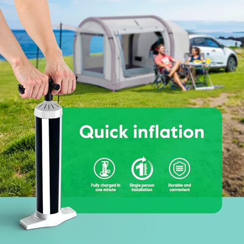 M KARMATER Inflatable SUV Tent for Camping, Large Quick Setup Blow Up Glamping Tents, 6-Person Tent with Detachable Car Attachment, Van Tents with Storage Bag &Projection Screen, Waterproof SUV Awning for Travel - Image 2