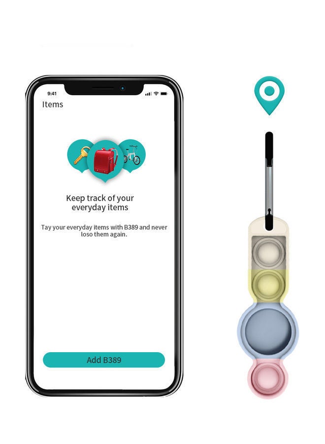 NIBEMINENT Location Tracker Protective Air Tag Case With Keychain Multicolour - Image 4