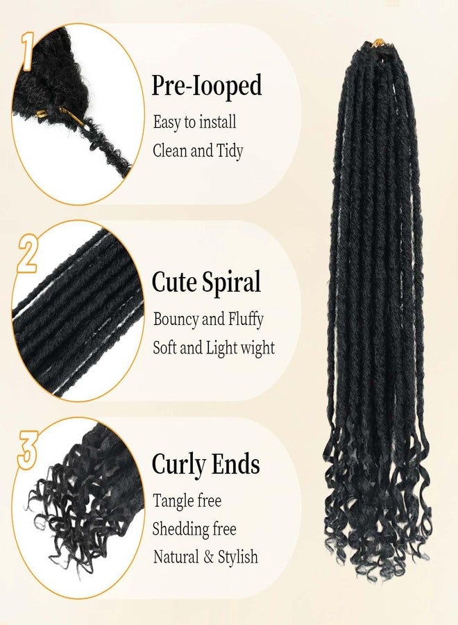 MODERN QUEEN Goddess Locs Crochet Hair 6 Packs, 18 Inch Straight Faux Locs Crochet Braids, Pre-Looped Curly Soft Synthetic Braiding Hair Extensions for Black Women(18 Inch, 6 Packs, 1B#) - Image 5