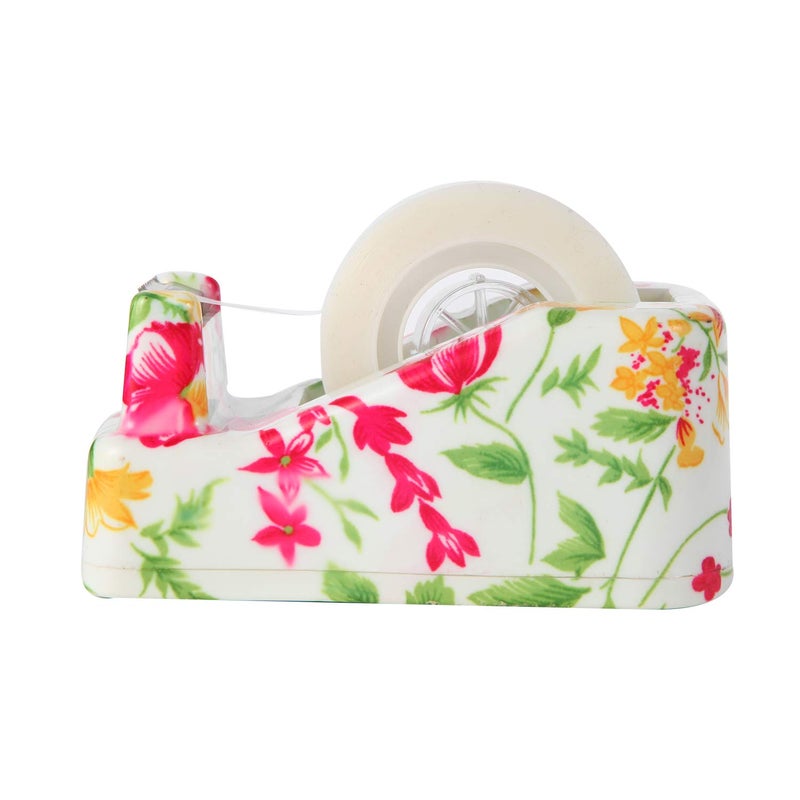 VIBRANZ LAB VIBRANZ-LAB Cute Tape Dispenser Desk Home Office Desk Supplies Fun Desk Accessories Floral Office Tape Dispensers Cute Office Supplies for Women Desk Weighted Non-Skid Non-Slip Base - Image 3