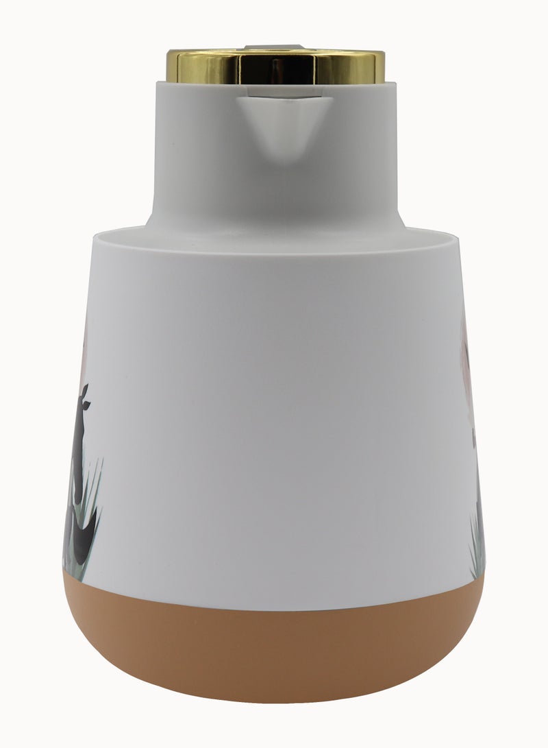 Yolo 1 Liter Coffee/Tea Vacuum Flask for Hot and Cold Beverages – Urban Lady Design, Beige Color, Long-Lasting Heat Retention - Image 5