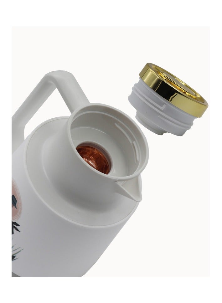 Yolo 1 Liter Coffee/Tea Vacuum Flask for Hot and Cold Beverages – Urban Lady Design, Beige Color, Long-Lasting Heat Retention - Image 4