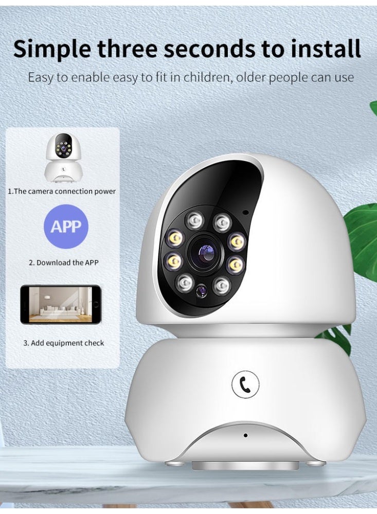 Closeli 1080P Smart WiFi Camera, PTZ Security Camera with One-Click Call, 360° Panoramic View, Full-Color Night Vision, AI Human Motion Detection, Auto Tracking, Smart Alarm, Remote Viewing via Mobile, Multi-User Sharing, TF Card & Cloud Storage, Easy Installation for Home, Baby & Pet Monitoring - Image 4