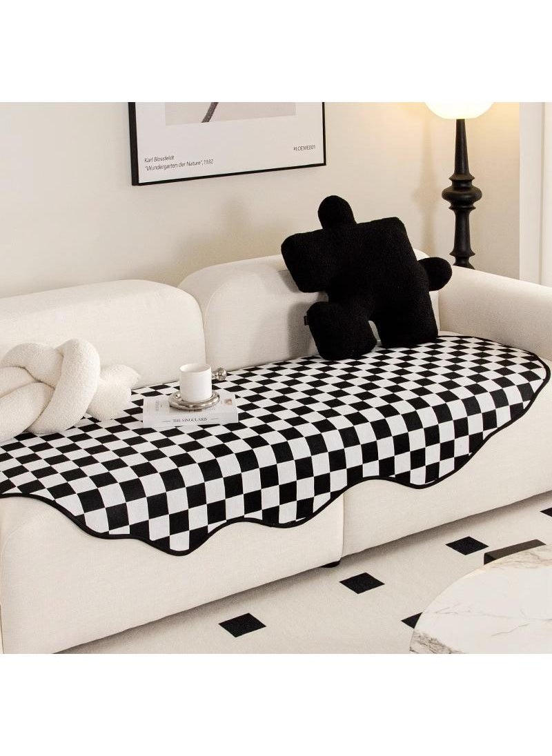 Generic - Irregular and irregular shaped sofa cushion, simple living room, chenille non slip seat cushion cover, cloth towel 90 * 160cm - Image 1