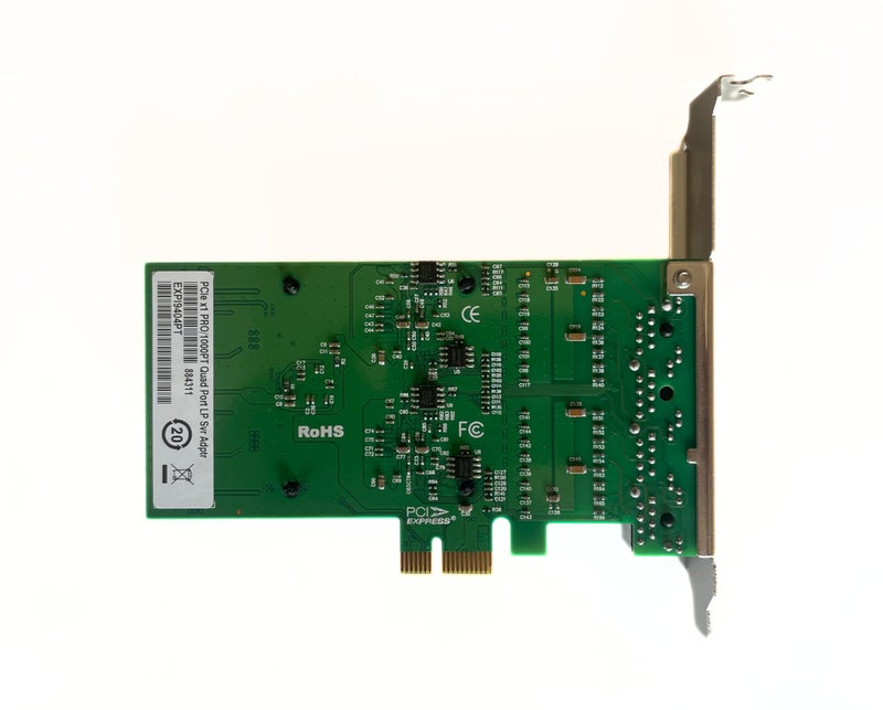 Millennium TECHNOLOGY تقنية الألفية PCI Express (PCIe x1) محول شبكة خادم رباعي المنافذ جيجابت مع شريحة 82571 | بطاقة إيثرنت خادم رباعي المنافذ PCI Express 1000Mbps مع بروفايل منخفض، أسود - Image 4
