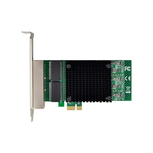 Millennium TECHNOLOGY تقنية الألفية PCI Express (PCIe x1) محول شبكة خادم رباعي المنافذ جيجابت مع شريحة 82571 | بطاقة إيثرنت خادم رباعي المنافذ PCI Express 1000Mbps مع بروفايل منخفض، أسود - Image 3