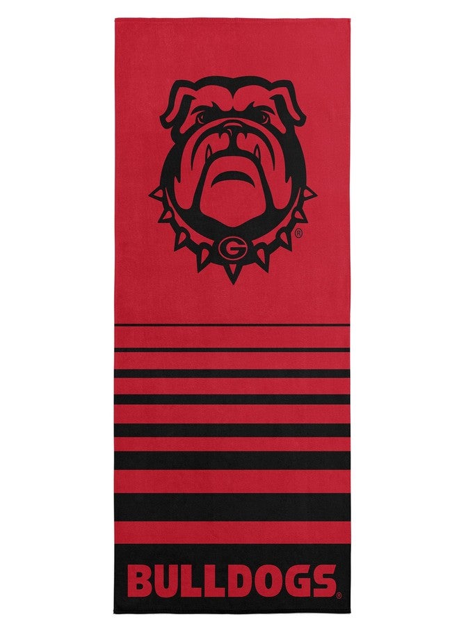 Northwest Georgia Bulldogs NCAA Striped Jacquard Beach Towel 36 x 72 Inches - Image 1
