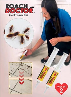 Roach Doctor Ready-to-Use Roach Gel - Proven Cockroach Killer with Syringe Applicator Pack Of 2 