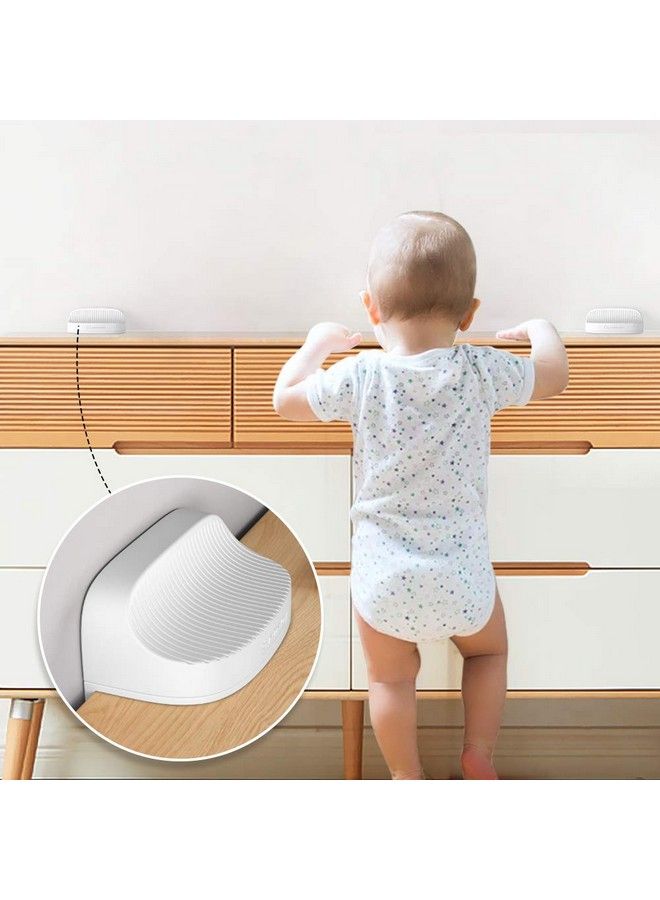Eudemon أحزمة تثبيت الأثاث المضادة للانقلاب للأطفال والحيوانات الأليفة، حامل الحائط المضاد للانقلاب للأثاث، مثبتات حائط للأثاث لحماية الأطفال، سهلة التركيب (أبيض 2 عبوة) - Image 1