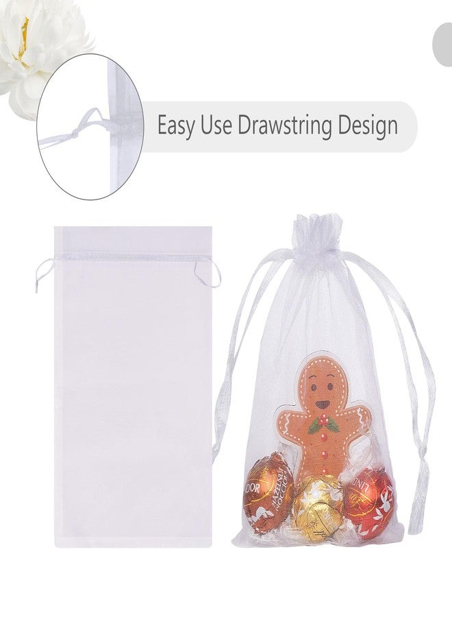 FUNFERY 100 Pcs White Organza Bags 3x4 in, Small Mesh Drawstring Gift Bags for Sachet, Jewelry, Candy, Wedding Favor, Easter Day - Image 5