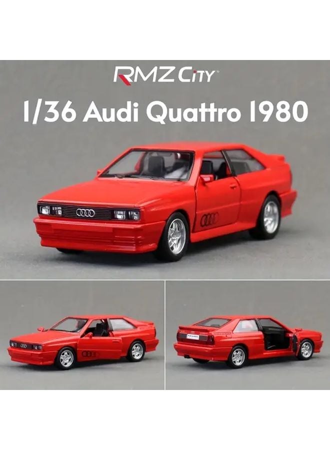 Red 1 36 Scale Audi Quattro 1980 Die Cast Alloy Car Model Pull Back Toy - Image 2