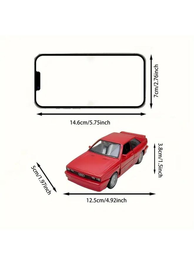 Red 1 36 Scale Audi Quattro 1980 Die Cast Alloy Car Model Pull Back Toy - Image 3