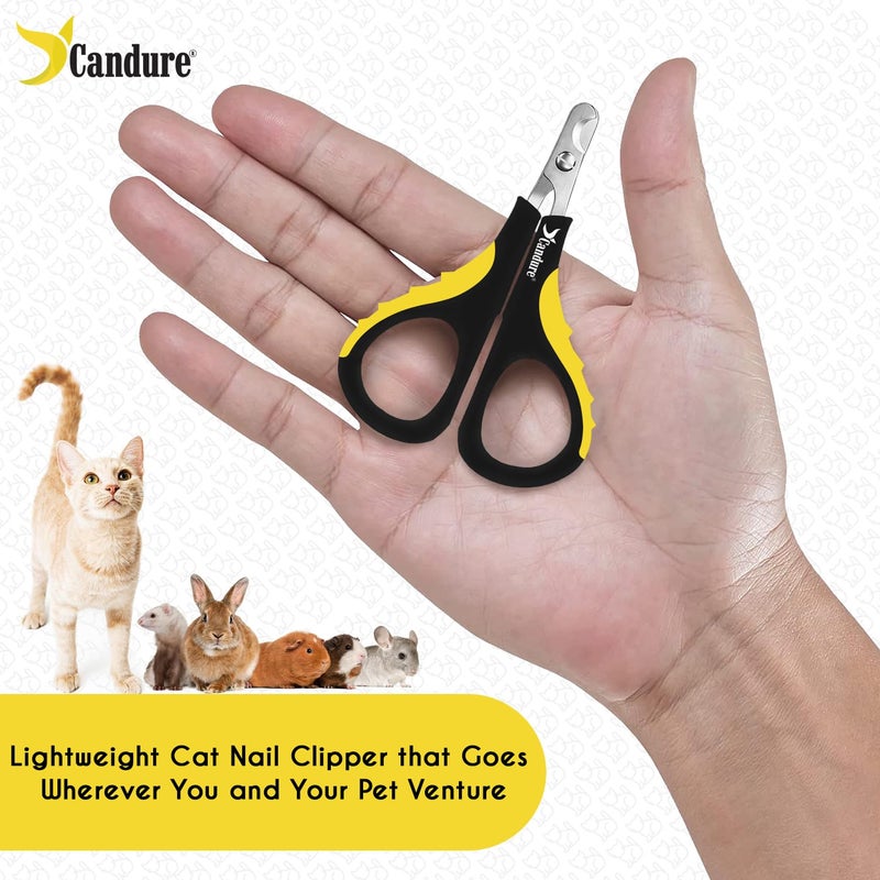 Candure Cat Nail Clipper Stainless Steel Cat Claw Trimmers for Rabbits, Guinea Pigs, Birds, Puppies, Kittens and Small Animals Pet Nail Clipper for Professional and Home Use (Yellow) - Image 5