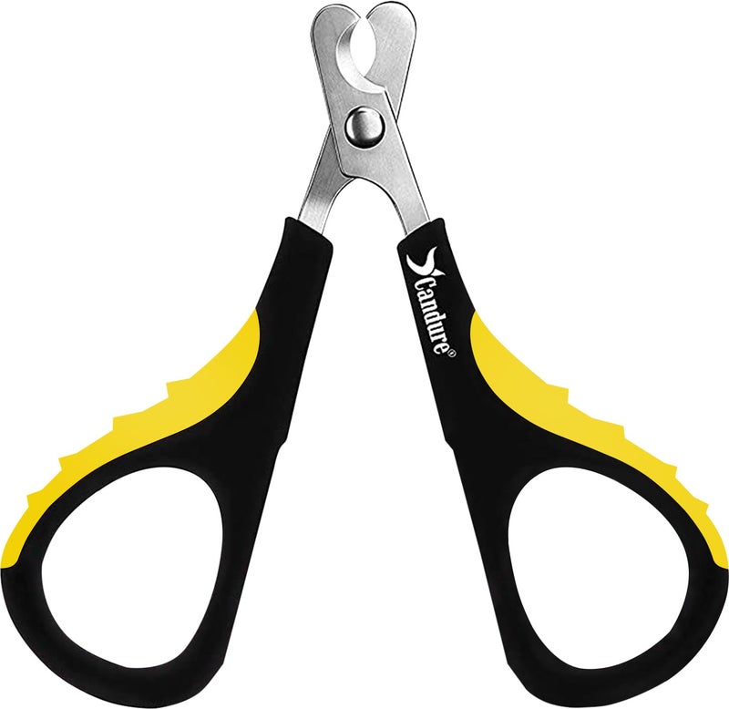 Candure Cat Nail Clipper Stainless Steel Cat Claw Trimmers for Rabbits, Guinea Pigs, Birds, Puppies, Kittens and Small Animals Pet Nail Clipper for Professional and Home Use (Yellow) - Image 1