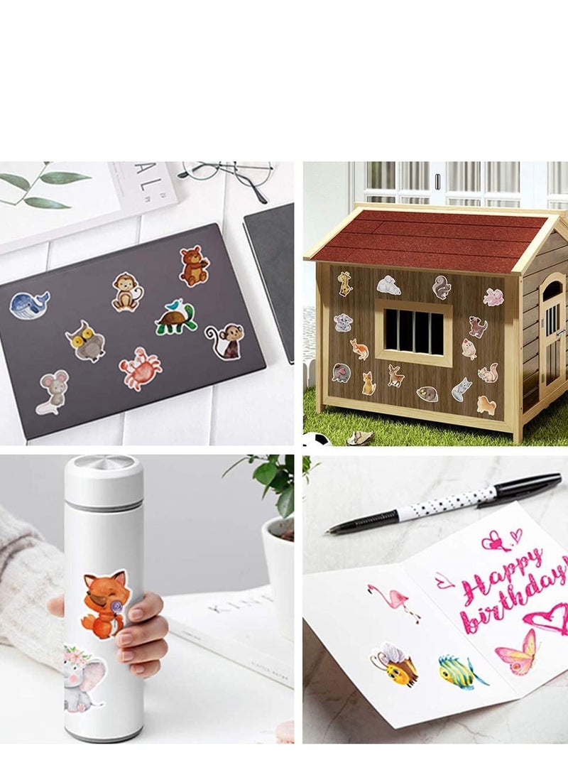 SYOSI Cute Animal Stickers for Kids Cartoon for Water Bottle Laptop Watercolor for Scrapbook Waterproof Vinyl - Image 2