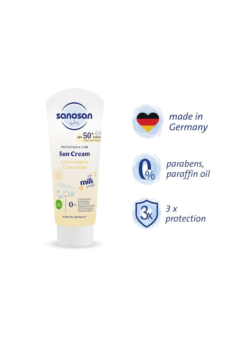 سانوسان كريم واقي من الشمس للأطفال من سانوسان | عامل حماية من الشمس 50+ | مقاوم للماء | حماية من الأشعة فوق البنفسجية الطويلة والمتوسطة | خالٍ من المواد الحافظة والعطور والبارابين والبارافين - 75 مل - Image 3