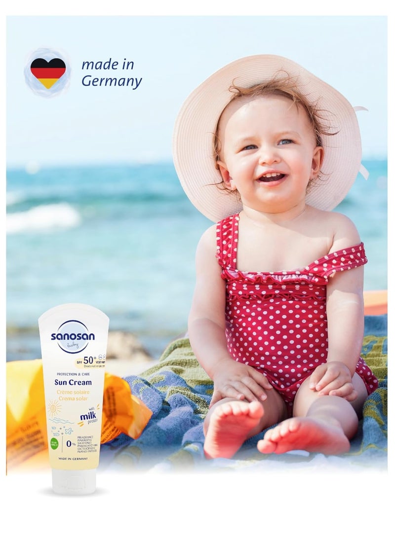 سانوسان كريم واقي من الشمس للأطفال من سانوسان | عامل حماية من الشمس 50+ | مقاوم للماء | حماية من الأشعة فوق البنفسجية الطويلة والمتوسطة | خالٍ من المواد الحافظة والعطور والبارابين والبارافين - 75 مل - Image 5