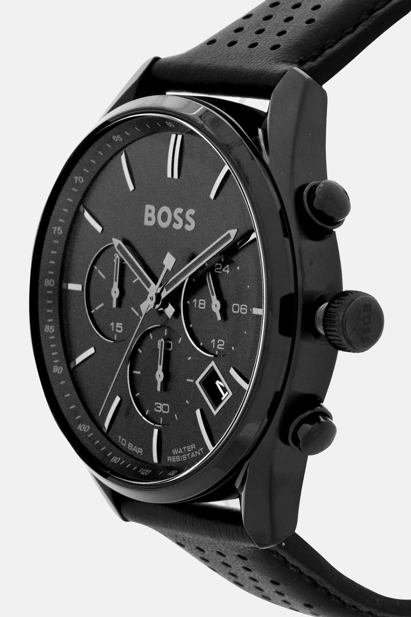 BOSS Men 1513880 Analog Stainless Steel Watch 44 mm, Black  - Image 3