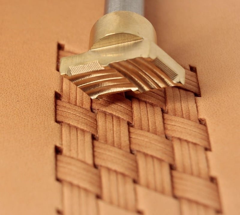 DandS ltd Leather Stamp Tool Basket Weave, Professional Metal Craft Tool for Leatherworking, Embossing, Carving & Stamping Projects, Belts, Wallets & DIY, Compatible with Mallet, #261 - Image 5