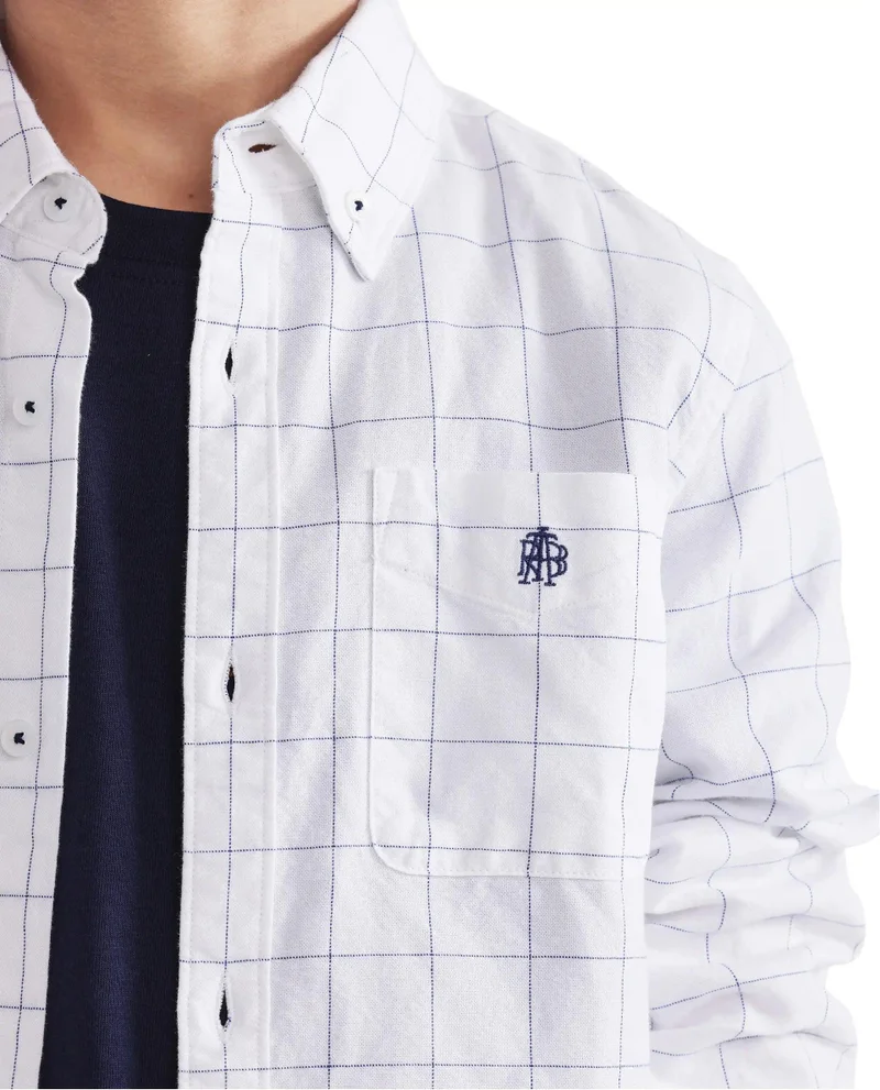 Rare Ones Rare Ones Kids Crew White Cotton Full Sleeves Button Down Collar Regular Fit Checked Shirt