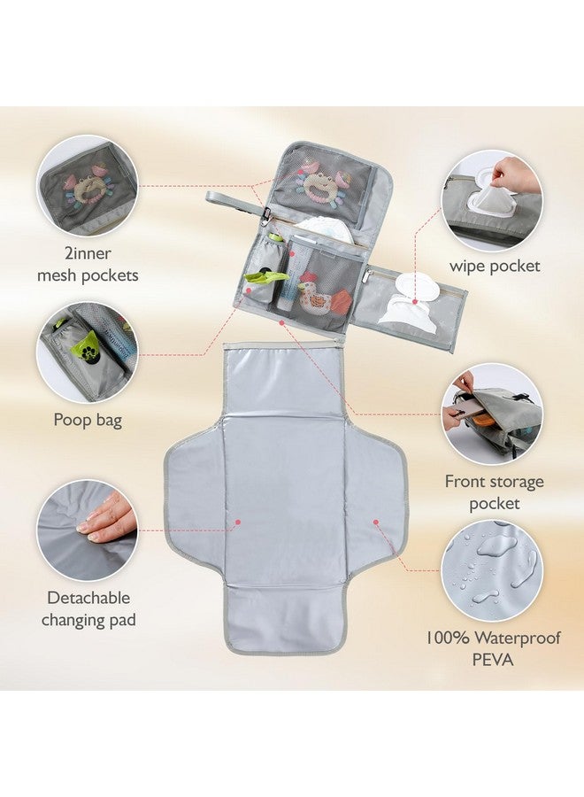 Cateep Portable Baby Diaper Changing Pad Smart Organized Diaper Changing Travel Bag with Wipe Dispenser and Waste Bag Dispenser. Infant Gift - Image 2