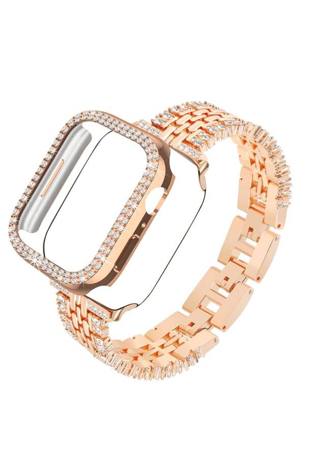 41mm Silvery Bling Metal Wristband Strap With PC Cover For iWatch Series 8 7 6 5 4 3 2 1 - Image 4
