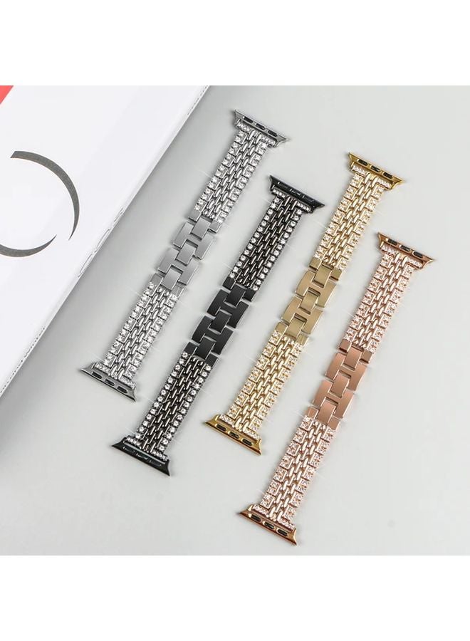 41mm Silvery Bling Metal Wristband Strap With PC Cover For iWatch Series 8 7 6 5 4 3 2 1 - Image 5