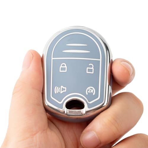 CHATYYD Key fob Cover for Ford with Keychain, Soft Car Key Case for Ford F-150 F-250 F-350 Super Duty Explorer Expedition Lincoln MKX Accessories(Silver Edge Blue) - Image 3