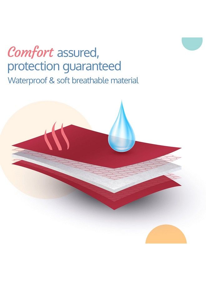 Luvlap ملاءة Instadry سريعة الجفاف فائقة الامتصاص لحماية سرير الطفل وملاءة مقاومة للماء للأطفال من سن 0 شهر فما فوق مقاس كبير جدًا 140 × 200 سم (عنابي) - Image 4