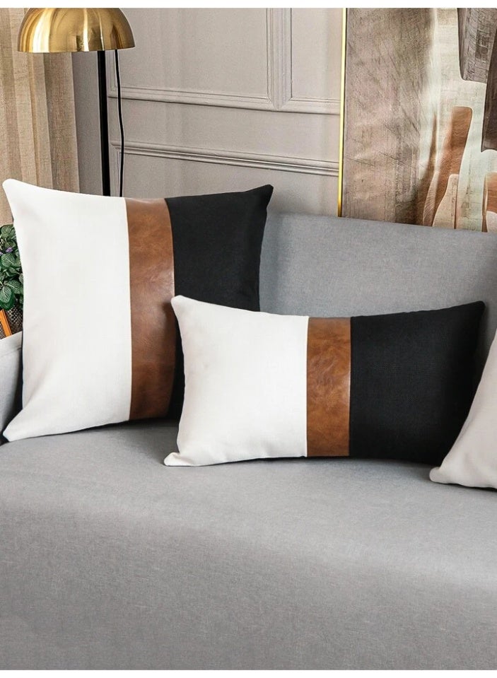 AL-HRAER Luxury Cushion Cover with Modern Design and Elegant Leather Touch Adds a Sophisticated and Stylish Décor Accent Perfect for Living Rooms and Bedrooms - Image 1
