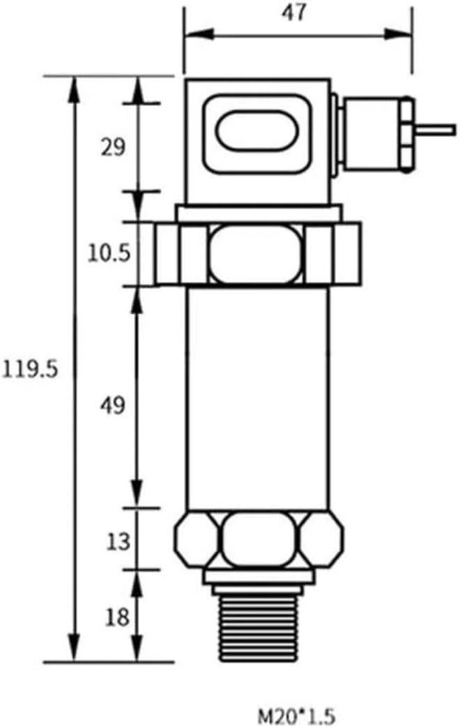 4-20mA Pressure Transmitter 0.2bar 1bar 5bar 25 bar 12-36V Supply Pressure Transducer Water Oil Liquid Gauge NPT1/4(G1-2 Thread,-1bar-1bar) - Image 2