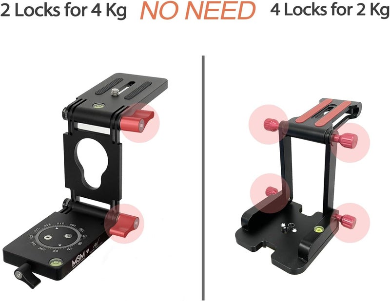MOVE-SHOOT-MOVE Z Flex Tilt Tripod Head - Flexible Angle Pan & Tilt Head/Universal Multiway Camera Tripod Connecting to Monopod Slider Rail Stabilizer Gimbal|Compact Folding Z Bracket Mount Fits Most DSLR Camera - Image 4