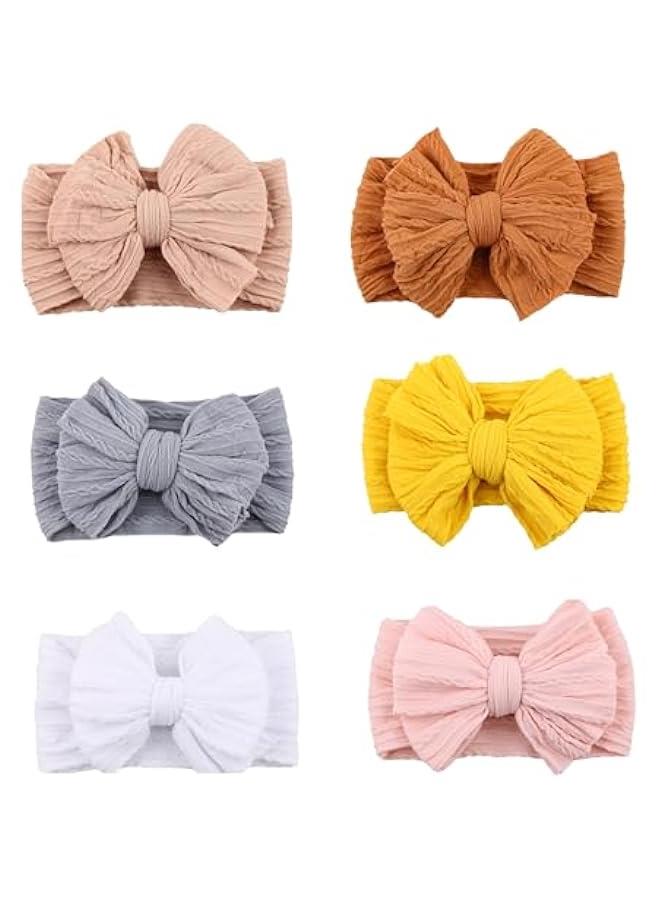 هوكور شريط راس من النايلون بلون بني من بيكبيس، فيونكات قابلة للتمدد للاطفال الرضع والبنات حديثي الولادة من الجنسين (16-03) - Image 1