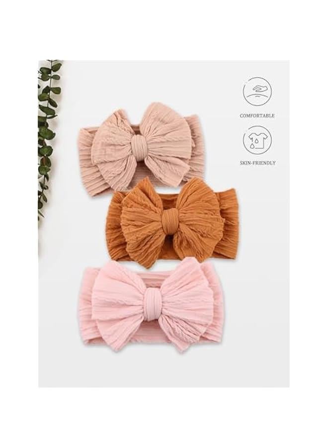 هوكور شريط راس من النايلون بلون بني من بيكبيس، فيونكات قابلة للتمدد للاطفال الرضع والبنات حديثي الولادة من الجنسين (16-03) - Image 2