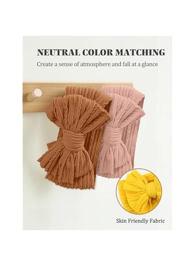 هوكور شريط راس من النايلون بلون بني من بيكبيس، فيونكات قابلة للتمدد للاطفال الرضع والبنات حديثي الولادة من الجنسين (16-03) - Image 3