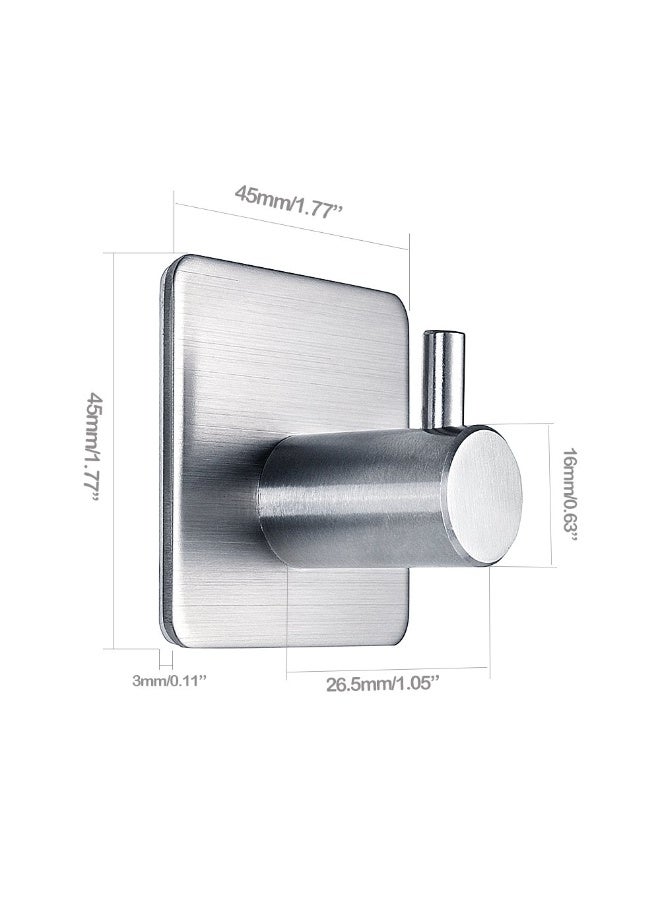 RSG Heavy Duty Adhesive Wall Hooks for Home, Kitchen & Bathroom – Waterproof, Rustproof, No Drill Hooks for Hanging Towels, Clothes, Bags & Utensils – Strong Self Adhesive Hooks Set of 4 (Silver) - Image 3