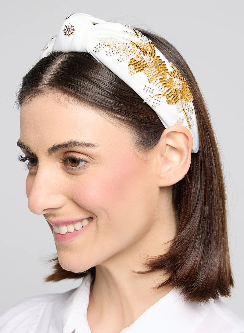 ايلا ليمتد اديشن Embellished Sequined  Floral  Headband