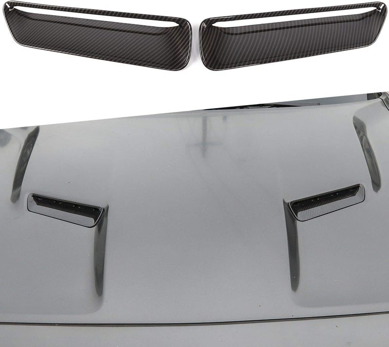JeCar Carbon Fiber Hood Scoop Vent Inserts Trim for 2015-2024 Dodge Challenger Exterior Accessories - Image 1